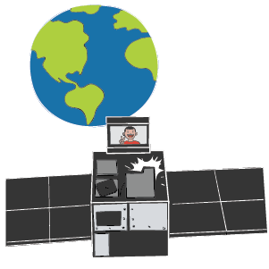 She snaps a photo of your selfie with Earth in the background